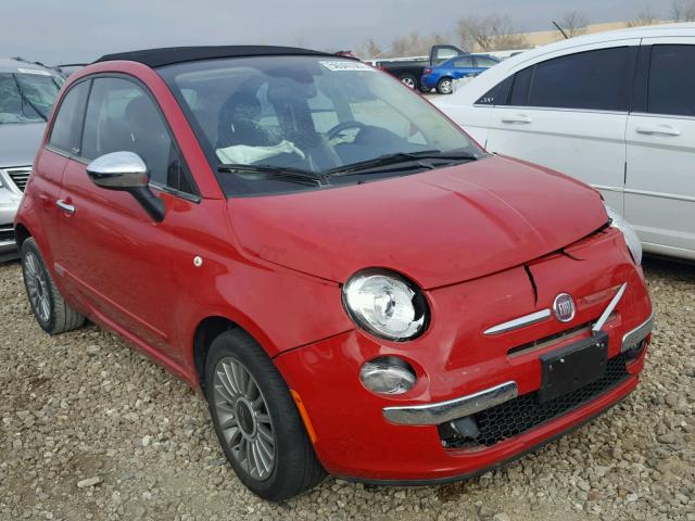 3C3CFFERXDT569957 - 2013 FIAT 500 LOUNGE RED photo 1