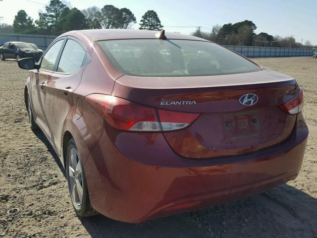 KMHDH4AE2BU102290 - 2011 HYUNDAI ELANTRA GL RED photo 3