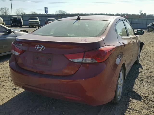 KMHDH4AE2BU102290 - 2011 HYUNDAI ELANTRA GL RED photo 4