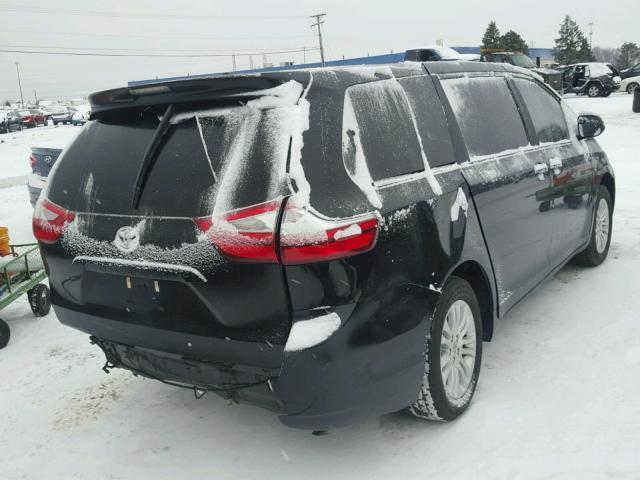 5TDYK3DC6FS652243 - 2015 TOYOTA SIENNA XLE BLACK photo 4