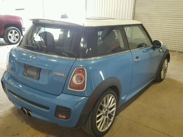 WMWSV3C58DT478297 - 2013 MINI COOPER S BLUE photo 4