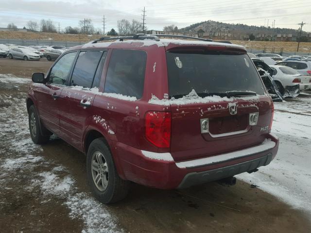 2HKYF18465H501550 - 2005 HONDA PILOT EX RED photo 3