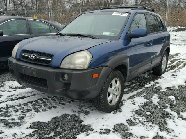 KM8JN72D55U130947 - 2005 HYUNDAI TUCSON GLS BLUE photo 2