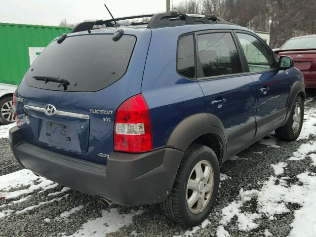 KM8JN72D55U130947 - 2005 HYUNDAI TUCSON GLS BLUE photo 4