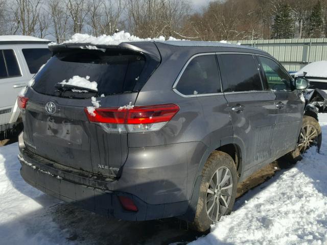 5TDJZRFH3HS418704 - 2017 TOYOTA HIGHLANDER GRAY photo 4