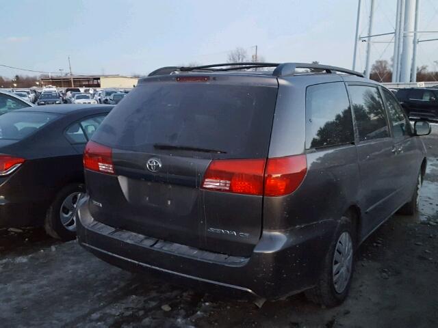 5TDZA23C94S212677 - 2004 TOYOTA SIENNA CE GRAY photo 4