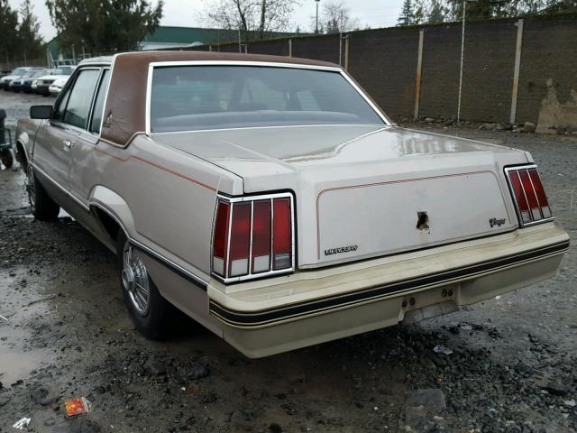 1MEBP9036CH615188 - 1982 MERCURY COUGAR XR7 GOLD photo 3