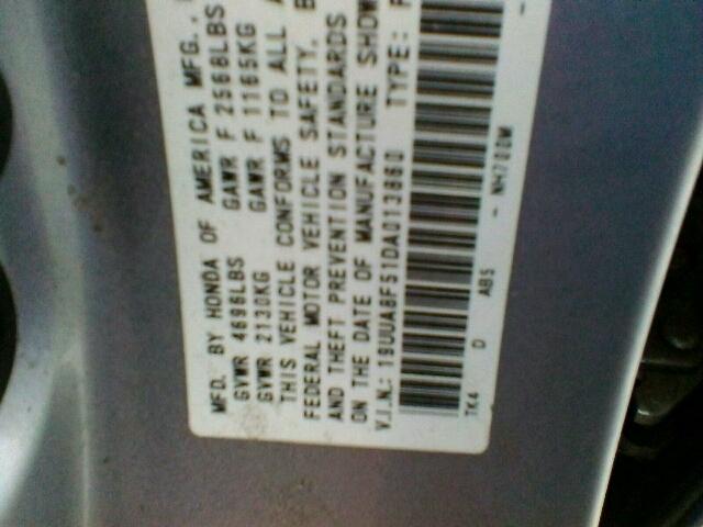 19UUA8F51DA013860 - 2013 ACURA TL TECH SILVER photo 10