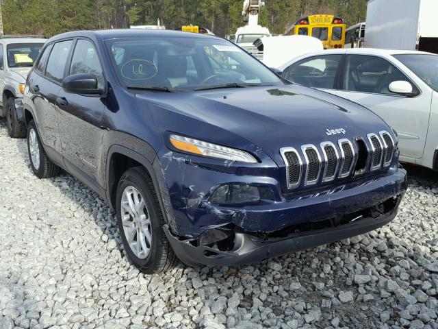 1C4PJLAB1EW157487 - 2014 JEEP CHEROKEE S BLUE photo 1