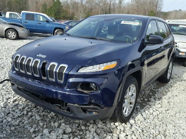 1C4PJLAB1EW157487 - 2014 JEEP CHEROKEE S BLUE photo 2