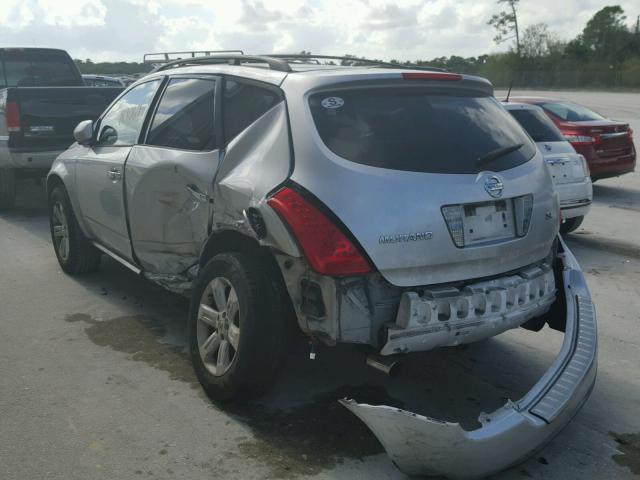 JN8AZ08T26W421625 - 2006 NISSAN MURANO SL SILVER photo 3