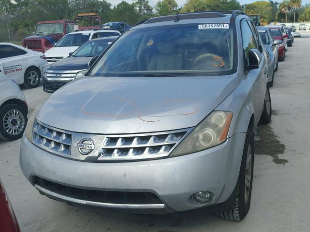 JN8AZ08T26W421625 - 2006 NISSAN MURANO SL SILVER photo 9