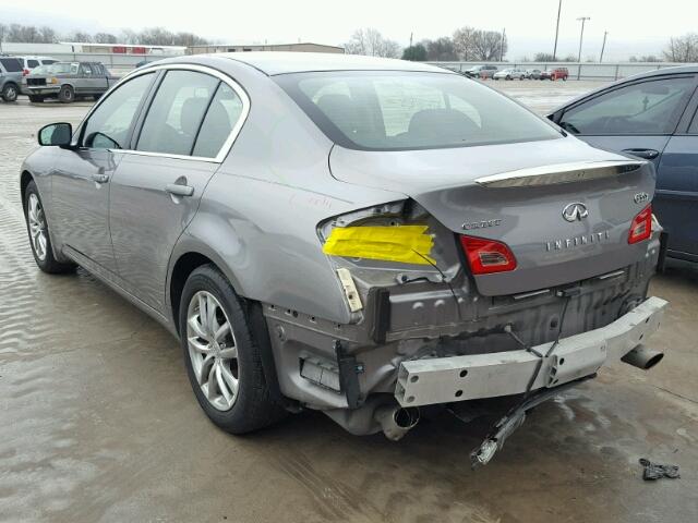 JNKBV61F37M809784 - 2007 INFINITI G35 GRAY photo 3