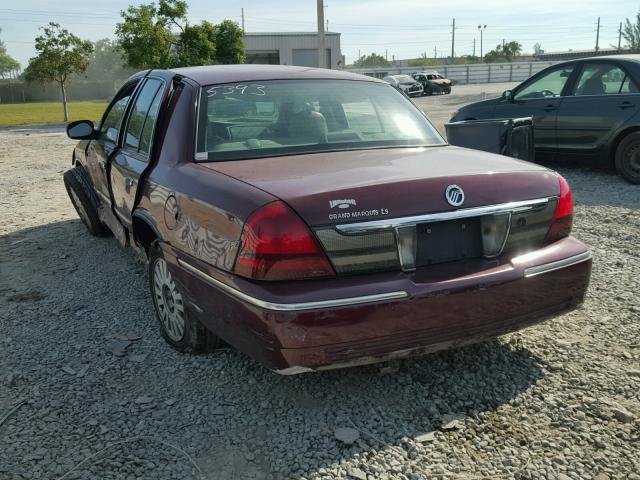 2MEFM75V47X625393 - 2007 MERCURY GRAND MARQ BURGUNDY photo 3