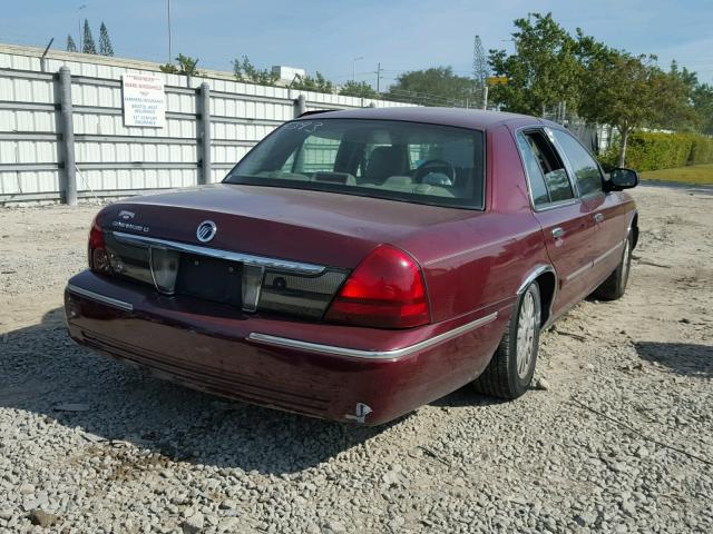 2MEFM75V47X625393 - 2007 MERCURY GRAND MARQ BURGUNDY photo 4