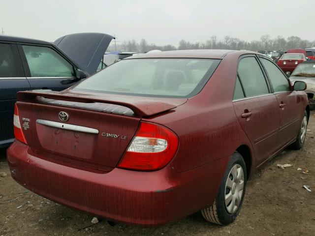 4T1BE32KX3U129303 - 2003 TOYOTA CAMRY LE MAROON photo 4