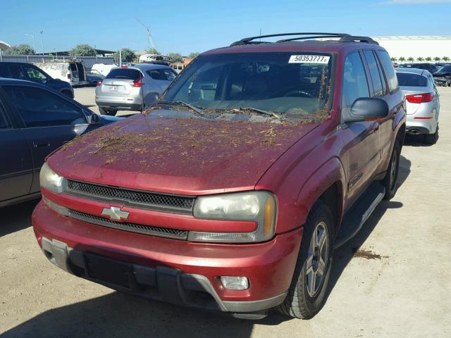 1GNDT13S822185148 - 2002 CHEVROLET TRAILBLAZE RED photo 2