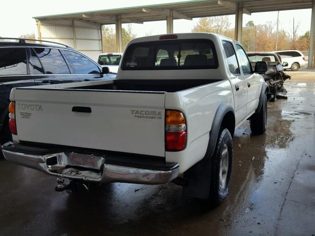 5TEGN92N61Z856420 - 2001 TOYOTA TACOMA DOU WHITE photo 4