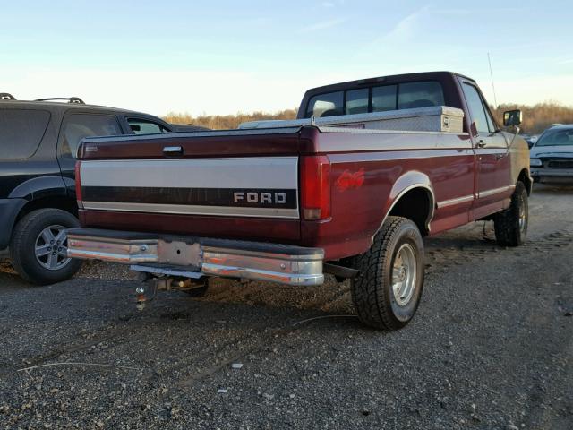 1FTEF14N1TLB07500 - 1996 FORD F150 MAROON photo 4