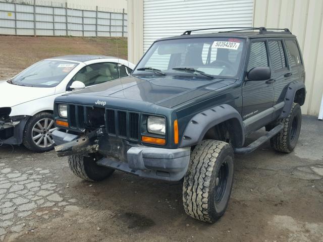 1J4FF48SXYL157173 - 2000 JEEP CHEROKEE S GREEN photo 2