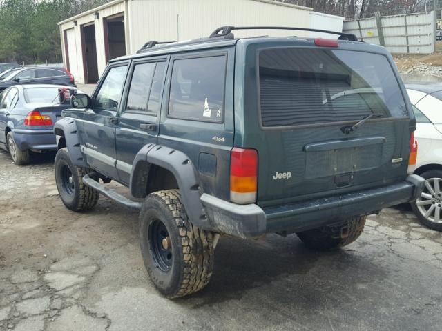 1J4FF48SXYL157173 - 2000 JEEP CHEROKEE S GREEN photo 3