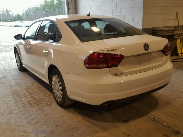 1VWAP7A39CC072767 - 2012 VOLKSWAGEN PASSAT S WHITE photo 3