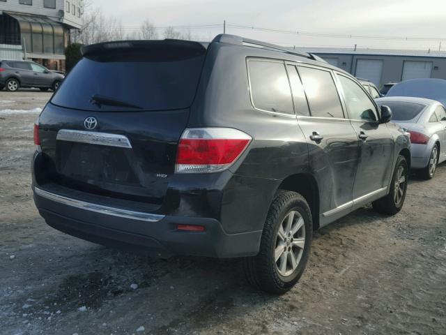 5TDBK3EH8CS139684 - 2012 TOYOTA HIGHLANDER BLACK photo 4