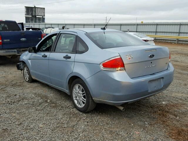 1FAHP35N99W242838 - 2009 FORD FOCUS SE BLUE photo 3