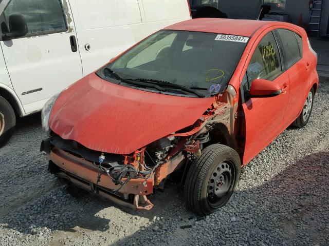 JTDKDTB35C1012357 - 2012 TOYOTA PRIUS C ORANGE photo 2