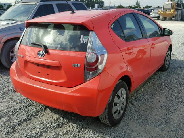 JTDKDTB35C1012357 - 2012 TOYOTA PRIUS C ORANGE photo 4