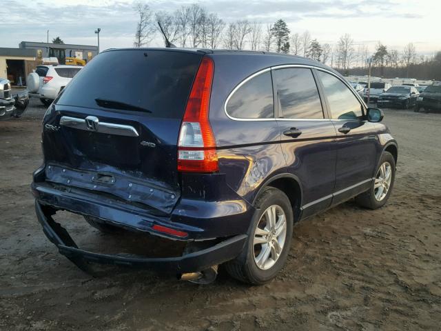 5J6RE4H50BL028263 - 2011 HONDA CR-V EX BLUE photo 4