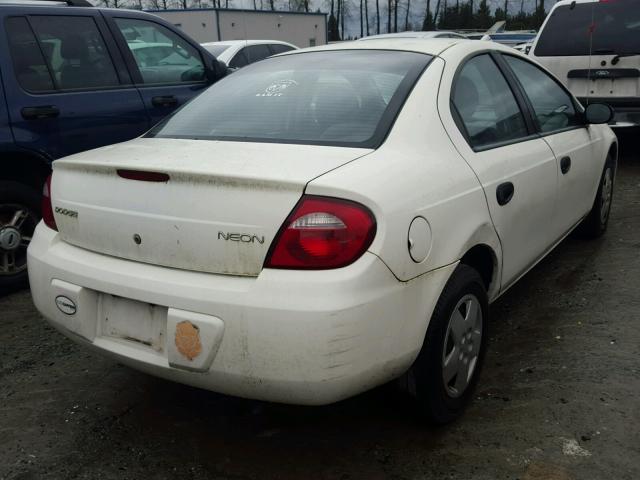 1B3ES26C35D136931 - 2005 DODGE NEON BASE WHITE photo 4