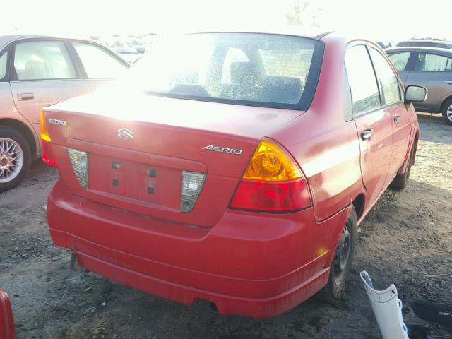 JS2RA61S745206440 - 2004 SUZUKI AERIO S RED photo 4