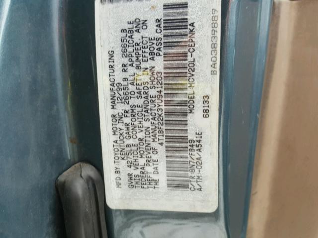 4T1BF22K3YU941203 - 2000 TOYOTA CAMRY LE ტალღისფერი ფოტო 10