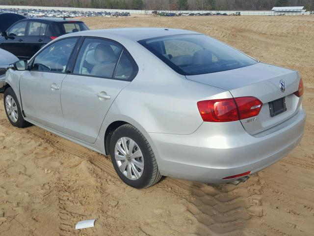 3VW2K7AJ1CM313365 - 2012 VOLKSWAGEN JETTA BASE 银色 照片 3