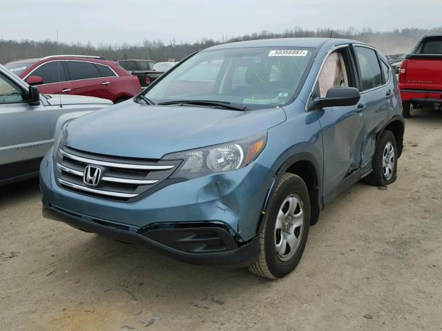 2HKRM4H3XEH600116 - 2014 HONDA CR-V LX BLUE photo 2