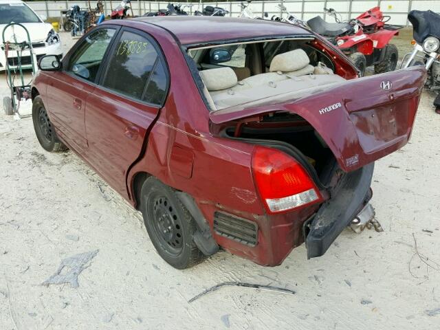 KMHDN45D23U489967 - 2003 HYUNDAI ELANTRA GL MAROON photo 3