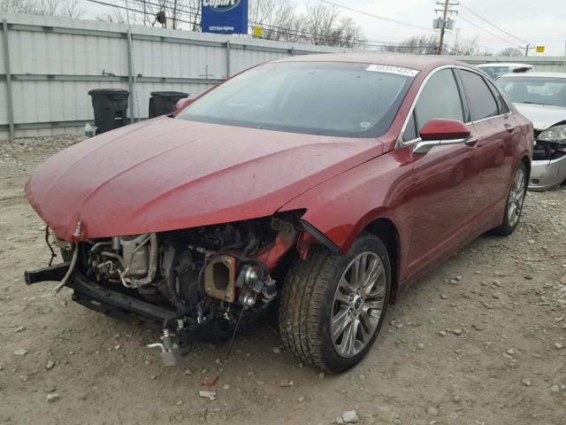 3LN6L2GK7DR812479 - 2013 LINCOLN MKZ RED photo 2