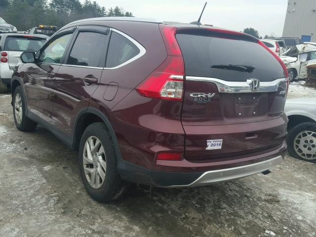 5J6RM4H71FL081807 - 2015 HONDA CR-V EXL BURGUNDY photo 3