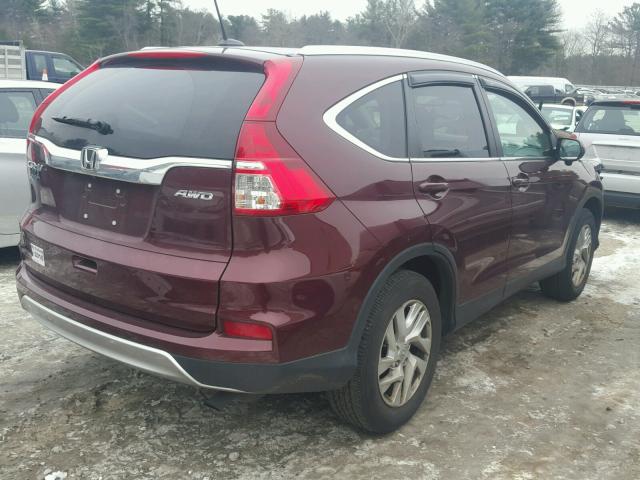 5J6RM4H71FL081807 - 2015 HONDA CR-V EXL BURGUNDY photo 4