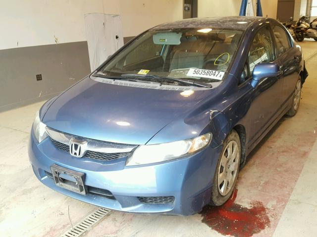 2HGFA16579H365396 - 2009 HONDA CIVIC LX BLUE photo 2