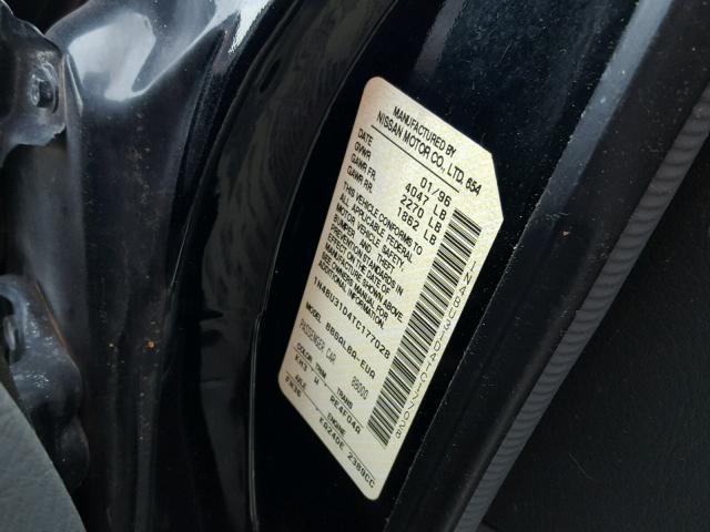 1N4BU31D4TC177028 - 1996 NISSAN ALTIMA XE BLACK photo 10