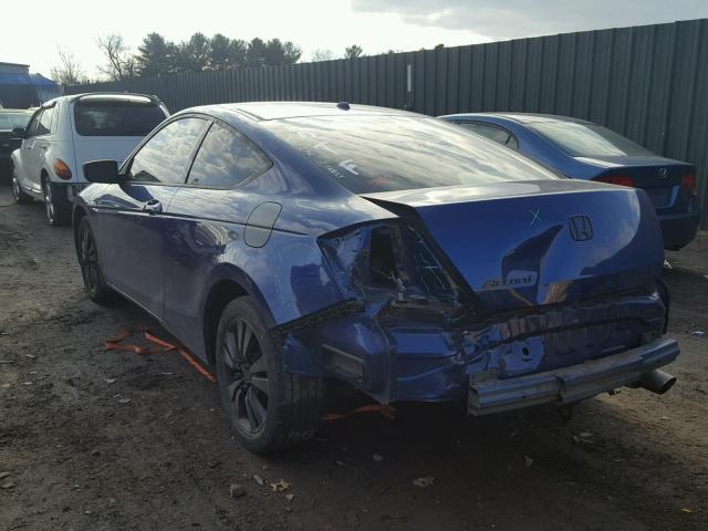 1HGCS12838A009735 - 2008 HONDA ACCORD EXL BLUE photo 3