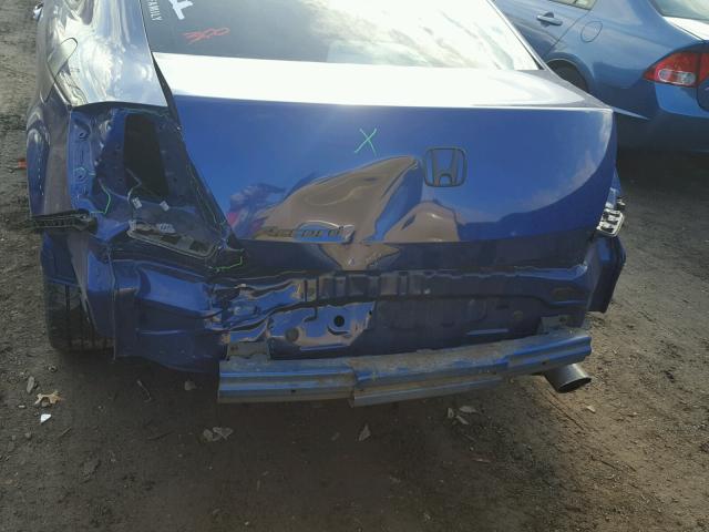 1HGCS12838A009735 - 2008 HONDA ACCORD EXL BLUE photo 9