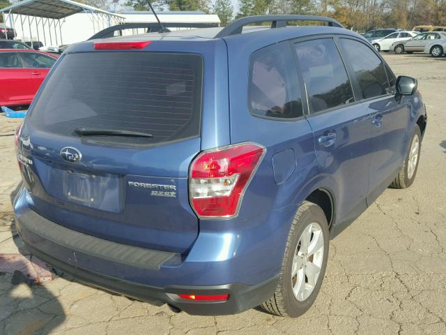 JF2SJABC0FH413325 - 2015 SUBARU FORESTER 2 BLUE photo 4