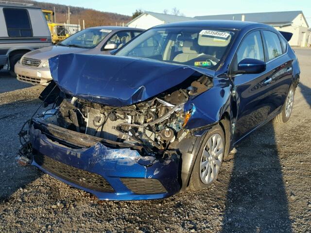 3N1AB7AP1GY274992 - 2016 NISSAN SENTRA S BLUE photo 2