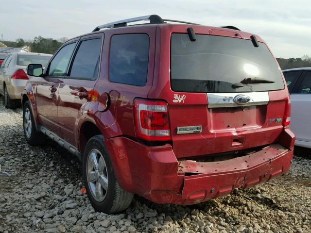 1FMCU0EG6CKB71217 - 2012 FORD ESCAPE LIM MAROON photo 3