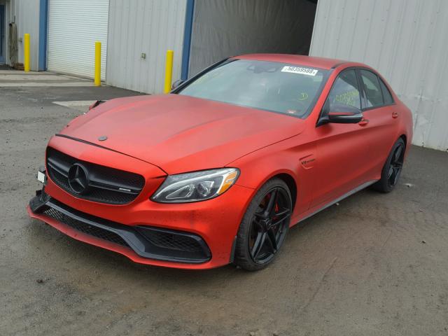 55SWF8HB1FU077952 - 2015 MERCEDES-BENZ C 63 AMG-S RED photo 2