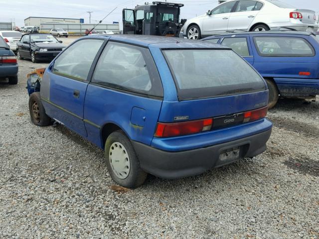 2C1MR2468N6706971 - 1992 GEO METRO BASE BLUE photo 3