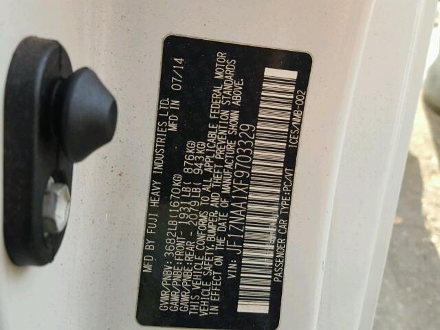 JF1ZNAA1XF9703329 - 2015 TOYOTA SCION FR-S WHITE photo 10